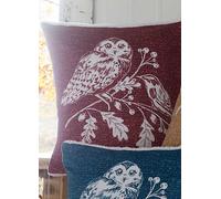Dream & Drapes Red Woodland Owls 43 x 43cm Fleece Cushion Red
