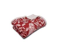 Dream & Drapes Red Woodland Owls Fleece Bedspread Red