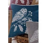 Dream & Drapes Teal Woodland Owls 43 x 43cm Fleece Cushion Teal