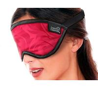 Dream Essentials Ultra Silk Slim Sleep Mask, Red Jacquard- All Natural Hypoallergenic Mulberry Silk, Fully Adjustable Strap, Thin Profile mask Great for Side, Stomach or Back Sleepers