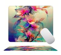 Dream Flowers(2) Mouse Mat 22 x 24 cm Ultra Thin, with Stitched Edges Office Mouse Pad, Non-Slip Rubber Base, Waterproof & Washable, Desk Accessories, Aesthetic Design Mousepad 240x200mm s0z-200