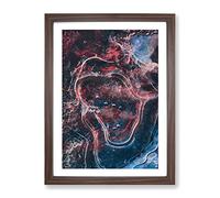 Dream Forever In Abstract Modern Framed Wall Art Print, Ready to Hang Picture for Living Room Bedroom Home Office Décor, Walnut A2 (64 x 46 cm)
