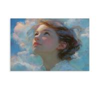 Dream Girl Children's Oil Painting Art Canvas Poster Bedroom Decor Landscape Office Room Decor Gift 12x18inch(30x45cm)
