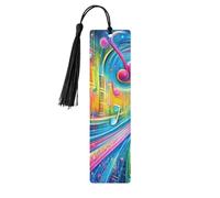 Dream Graffiti Symphony Double-Sided Printed Wooden Bookmarks 5pcs, Women Presents for Book Lovers Cool Notebook Accessories Birthday Presents for Men(5 Piece Set)