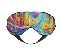 Dream Graffiti Symphony Print Sleep Mask with Adjustable Strap, Comfortable Eye Cover for Travel, Yoga, Napping, Sleeping & Relaxation