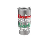 Dream Hard Darts Harder - Darts Stainless Steel Insulated Tumbler