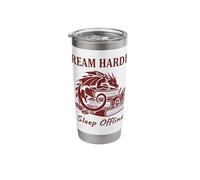 Dream Harder Sleep Offline Dragon Reader Fantasy Books Stainless Steel Insulated Tumbler