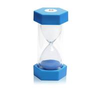 Dream HorseX Children's Hourglass Timer Hourglass Hexagonal Hourglass Timer Kitchen Timer Time Management (15 Minutes, Blue),6.5*13cm
