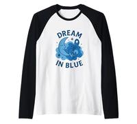 Dream in Blue Autism Awareness Design Raglan Baseball Tee