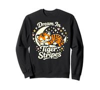 Dream In Tiger Stripes Cute Sleeping Tiger Moon Sweatshirt