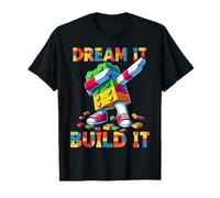 Dream It Build It Funny Blocks Bricks Toy Master Builder T-Shirt
