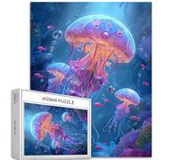 Dream Jellyfish 1000 Piece Jigsaw Puzzles for Adults Fantasy Ocean World Art Jigsaw Puzzle Colorful DIY Puzzles for Home Decoration Gifts Family Puzzle Perfect for Game Nights 50×70cm