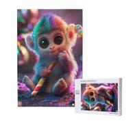 Dream Jigsaw Puzzles for Adults 500, Monkey Large Wooden Puzzles for Adults, Funny/Difficult/Impossible/Challenging Decompression Games, As a Birthday for Women and Men 2T-1267