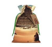 Dream Khufu's pyramids Print Drawstring Favor Bags, S Holiday Pouches, Treat Sacks, Christmas Treat Bags