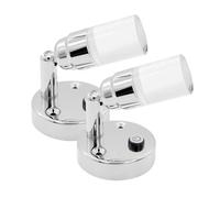 Dream Lighting 12V Campervan Reading Lights, 6000K White Glow, Caravan Wall Light, Acrylic Lampshade, Chrome Plated Finish, for Van, Motorhome, Boat, 2 Packs