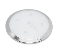 Dream Lighting 12v LED Ceiling Light Dimmable - 14.2W 830LM 3000K Warm White and Blue Lighting - 12v LED Light for Caravan Campervan Motorhome 216MM Round Chrome Plated Bezel
