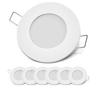 Dream Lighting 12v LED Downlights for Campervan, 3 Watt 180LM Warm White 3000K CRI 85 Die-casting Aluminum Housing, Recessed Mount Ceiling Light for Caravan Camper Van Motorhome Boat Set of 6