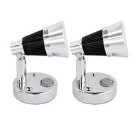 Dream Lighting 12v Wall Lights for Boats - 2W 100LM 3000K Warm White Chrome Plated Finish - Caravan Reading Spot Light - Campervan Motorhome RV Inteiror LED Lighting Set of 2