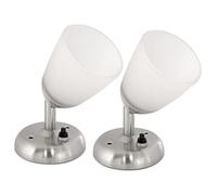 Dream Lighting Caravan LED Reading Lights - 3.1W 150LM Warm White 3000K - RV Motorhome Boat Campervan Spot Light Interior Lighting - Brushed Nickel Housing with Retro Glass Design Set of 2
