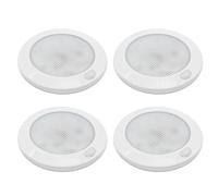 Dream Lighting LED Lights 12v with Switch Set of 4 Round Ceiling Light for Caravan Camper Boat Campervan Motorhome Dimmable 3 inch White Bezel 6000K Cool White 2.4W