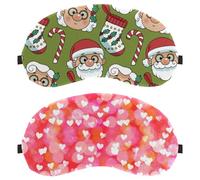 Dream Love Heart Pattern Pink Romantic 2-Pack Eye Patch and Eye Masks Set, Light-Blocking, Soft, Breathable Sleep Mask Kit