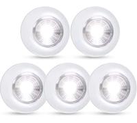 Dream Master 5 Pack LED Battery Powered Wireless Night Light Stick Touch Light Adhesive Push Light for Wardrobe, Cabinet, Counter or Utility Room, Wireless Touch Light, No Battery, Cool White