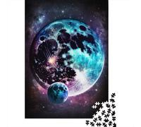 Dream Moon Puzzle Unique Home Decor Premium Cardboard Jigsaw Puzzle for Adults Teen Unique Gift 300pcs (40x28cm)