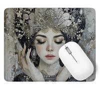 Dream Mouse Mat, Small Mouse Pad Goddess Waterproof Gaming Mousepad, Mini Desk Mat 25 x 21 cm with Anti-Slip Base, Stitched Edges Mousepad, Keyboard, Mousemats for Desk, Gifts for Women p1j-675