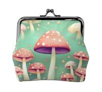 Dream Mushroom Coin Purse.Double Sided Coin Purse for Women, Small PU Leather Card Holder