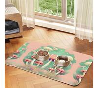 Dream Mushroom Pet Absorbent Leather Tablecloth 40x60cm with Non-Slip Rubber Base for Cats and Dogs
