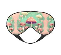 Dream Mushroom Soft Eye Mask Covers Blackout Sleeping Eye Mask with Elastic Strap/Headband for Men Women, Travel, Nap