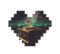 Dream Music Box Building Brick Block Puzzle Heart Shaped, Personalized Picture Puzzles Photo Jigsaw Puzzles for Adults 3D Micro Building Blocks for Home Decor Bricks Set
