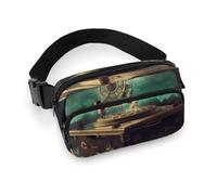 Dream Music Box Fanny Pack for Women Men Waist Bag Belt Bag Adjustable Casual Bag for Travel Sports Hiking, white, 7.9x5.1inches
