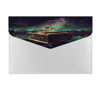 Dream Music Box File Folder with Snap&6 Pockets Reusable File Organizer Portable Document Paper Bill Receipt Organizer Plastic Envelopes for Office College Letter Size