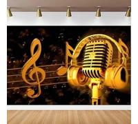 Dream Music Photography Backdrop Dream Music Symbol Microphone Background Poster And Dream Music Party Banner 200x140CM