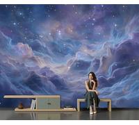 Dream Nebula Landscape Photo Wallpaper -350×256 Cm Non-Woven Premium Fleece Wall Mural, Fantasy Starry Sky Bedroom Living Room Decoration Poster