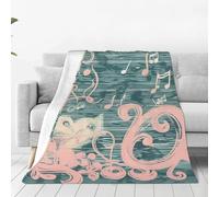 Dream Note Throw Blanket for Couch, Plush Fuzzy Soft Flannel Blankets and Throws for Sofa, 50"x40" Bed Blankets for Travel Camping Chair, All Season Warm Fleece Blanket