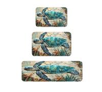 Dream Ocean Blue Turtle Seabed Mat Absorbent, Non-slip, Quick-drying Carpet Home, Bathroom, Kitchen Door for Bathroom(Color 4,40CMx60CM)