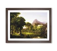 Dream Of Arcadia By Thomas Cole Classic Painting Framed Print | A4 Walnut Framed Wall Art | Ready to Hang | Classic Historical Picture | Living Room Bedroom Lounge Office