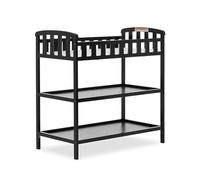 Dream On Me Emily Changing Table in Black, Comes with 1" Changing Pad, Features Two Shelves, Portable Changing Station, Made of Sustainable New Zealand Pinewood
