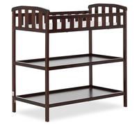 Dream On Me Emily Changing Table in Espresso, Comes with 1" Changing Pad, Features Two Shelves, Portable Changing Station, Made of Sustainable New Zealand Pinewood