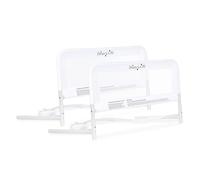 Dream On Me Lightweight Mesh Security Adjustable Bed Rail Double Pack With Breathable Mesh Fabric In White