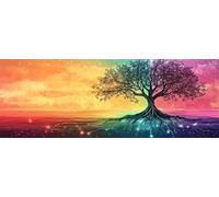 Dream Paint by Numbers for Adults Beginners, 18x53 Inch Large Paint by Numbers Tree of Life, Easy DIY Acrylic Oil Painting by Numbers for All Ages Crafts for Home Wall Decor (Without Frame) -H840