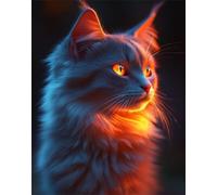Dream Paint by Numbers for Adults Cat Paint by Numbers Kits on Canvas with 3 Brush and Acrylic Paints, 5D DIY Color Oil Painting Craft Kits for Adults UK with Frame for Home Wall Decor 12x16in F-660