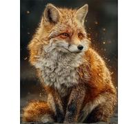 Dream Paint by Numbers for Adults Fox Paint by Numbers Kits with Frame 5D Diy Color Digital Painting Includes Brushes & Paints, Perfect Gifts for Kids & Adults, Home Wall Bedroom Decor 24x32in F-633