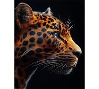 Dream Paint by Numbers for Adults Leopard Paint by Numbers Kits with Frame 5D Diy Digital Painting Includes Brushes & Paints, Perfect Gifts for Kids & Adults, Home Wall Bedroom Decor 8x12in F-616