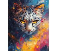 Dream Paint by Numbers for Adults Leopard Paint by Numbers Kits with Frame Diy Digital Painting Includes Brushes & Paints, Perfect Gifts for Kids & Adults, Home Wall Bedroom Decor 16x22in F-617