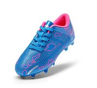 DREAM PAIRS Boots Shoes Kids Girls Soccer Athletics Training Sport Running Shoes Teenager Indoor Outdoor Cleats Sneakers for Unisex,Size 12 Little Kid,Blue/Hot Pink,SDSO2301K