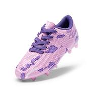 DREAM PAIRS Boots Shoes Kids Girls Soccer Athletics Training Sport Running Shoes Profession Competition Teenager Indoor Outdoor Cleats Sneakers for Unisex,Size 5 Big Kid,Pink/Purple-Qh,SDSO2301K