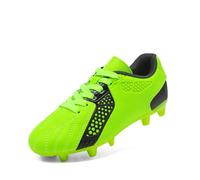 DREAM PAIRS Boys Football Boots Shoes Kids Girls Soccer Athletics Sport Training Shoes Indoor Outdoor Football Shoes Sneakers for Unisex,Size 2 Big Kid,Neon/Green/Black-Qh,HZ19006K